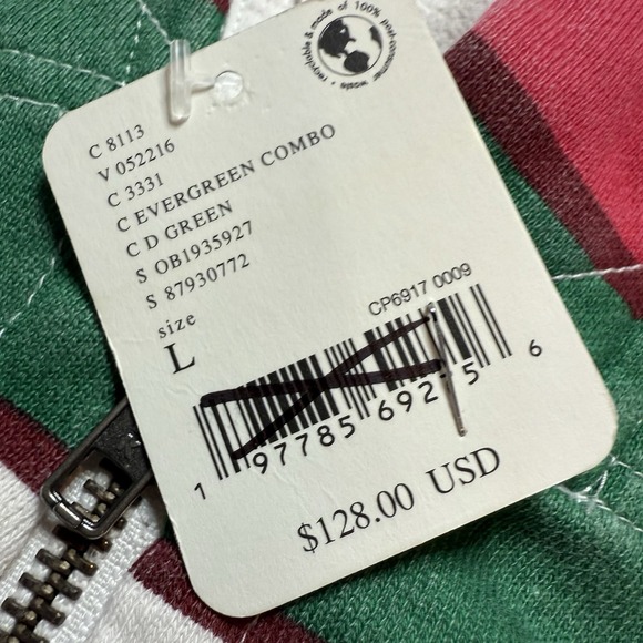 Free People We The Free Ry Zip Thru Hoodie Top Ribbed Cropped Cotton L NWT - Picture 7 of 7